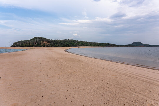 The beach of Ponta do Cururu, on the banks of the Tapajos River in Alter do Chao, state of Para in Brazil
