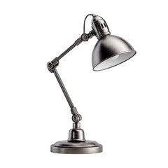 Classic industrial table lamp, adjustable office lighting concept isolated