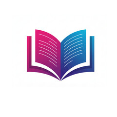 Vibrant Open Book Logo Icon Gradient Design for Education, Learning, and Digital Library
