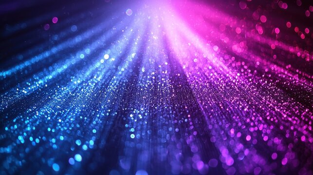 Laser speckle dynamics vibrant blue pink magenta gradient waves textured surface scattered bokeh light particles diagonal flowing pattern abstract optical interference