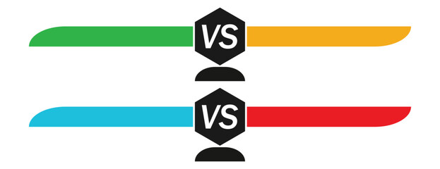 Versus (VS) Comparison Battle Infographic Bars Template, Competitive Matchup Design Element for Presentation