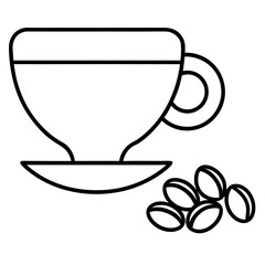Outline coffee cup beans