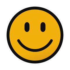 Fototapeta premium Bright smiley face design with round shape and bold outline for cheerful decoration