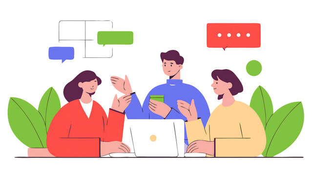 Business team discussing ideas and strategy at the office