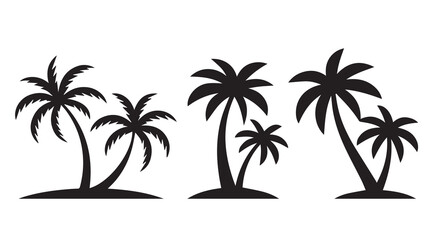 tropical coconut, palm tree silhouette © Graphix Hub