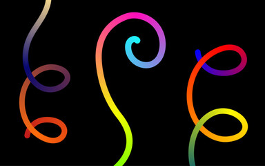 Abstract, Creative and Unique Gradient Lines on Black Background