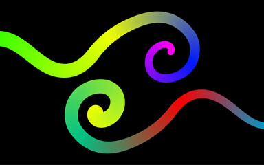 Abstract, Creative and Unique Gradient Lines on Black Background