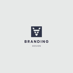 Branding Corporate Minimalist Letter V Logo Vector Design