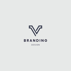Modern minimalist letter V logo vector template