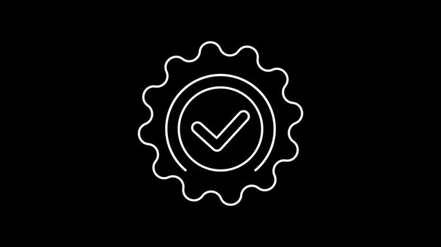 Animated seal of approval icons in thin line style