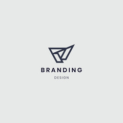 Branding Corporate Minimalist Letter V Logo Vector Design