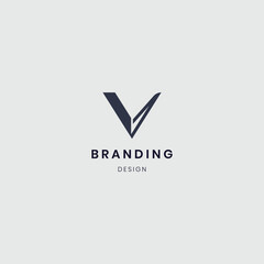 Modern minimalist letter V logo vector template