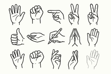 Open gesture cupped vector icon sign delicate up closed icons hand fist