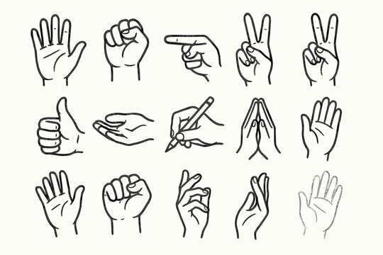 Open gesture cupped vector icon sign delicate up closed icons hand fist