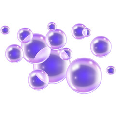 Fototapeta premium 3d transparent collagen sphere with soap water drops on background.