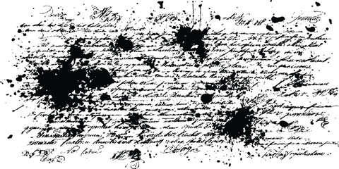  Black and white handwriting texture background. Hand-written letter, black on white and on a paper background.  