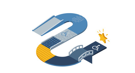 Modern accessibility ramp design symbolizing inclusive pathways and welcoming journeys toward success