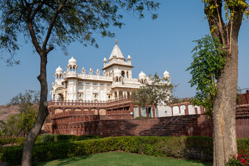 India. State of Rajasthan. Jodhpur. The Jaswant Thada Cenotaph, built in 1899 and dedicated to Maharaja Jaswant Singh II, also known as the Taj Mahal of Mewar