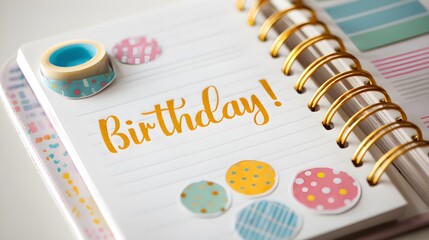 Birthday planner stationery