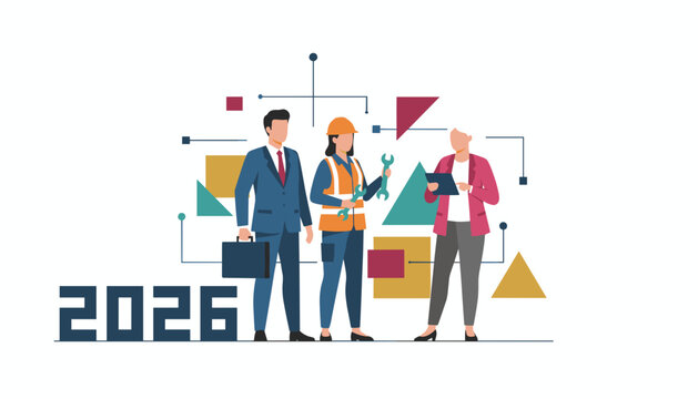 Professional teamwork across industries for 2026 planning and business development - Powered by Adobe