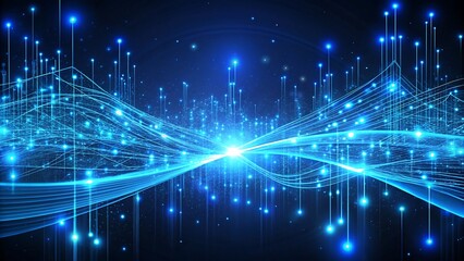 Futuristic technology background with glowing network connections and lines