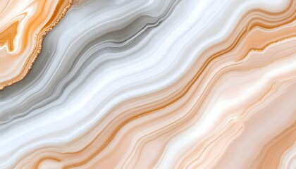Abstract marble texture with swirling orange white and grey patterns