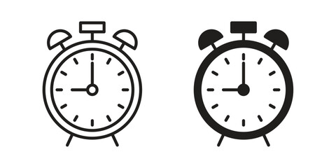 Alarm clock icon in trendy flat style design. Vector graphic illustration.