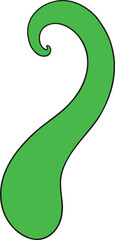 Green Curved Swirl Shape With Thick Outline Keywords: green, curved, swirl, shape, outline