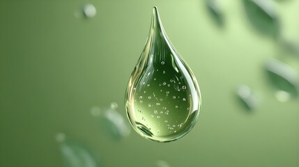 Water droplet with bubbles