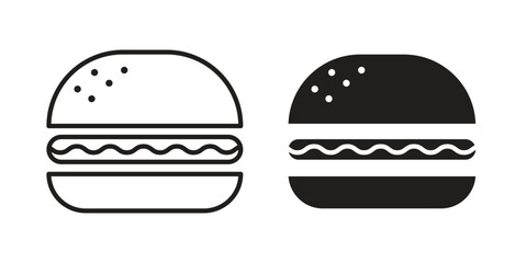 Burger icon in trendy flat style design. Vector graphic illustration.