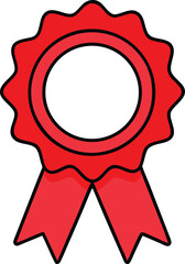 Red Ribbon Award Rosette With Empty Center prize