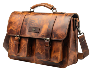 Vintage Brown Leather Messenger Bag – Classic Men’s Fashion Accessory (Generative AI)