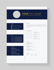 Minimal Resume Layout. Classic and Clean Resume. Clean and modern resume portfolio or cv template for candidates. Minimalist cv template fully editable. Professional resume letterhead, cover letter