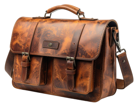 Vintage Brown Leather Messenger Bag – Classic Men’s Fashion Accessory (Generative AI) - Powered by Adobe