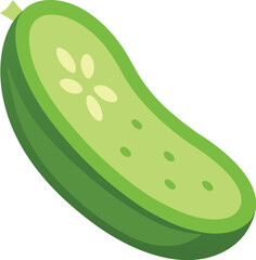 A green cucumber of vector art
