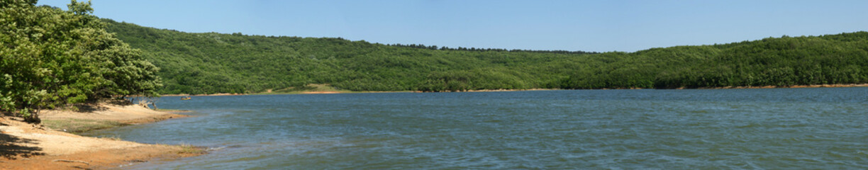 A view from the Omerli Dam Lake in Istanbul, Turkey.