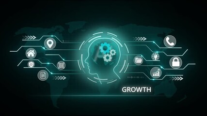 Digital growth Concept With Global social network connection concept showing digital data communication across the earth background - Powered by Adobe