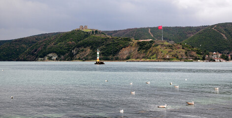 A view from the historic Yoros Castle in Istanbul, Turkey.
