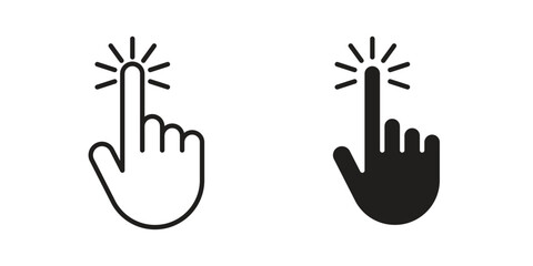 finger tap icon in trendy flat style design. Vector graphic illustration.