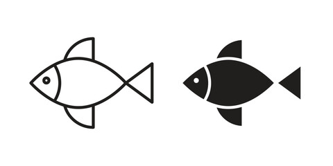Fish icon in trendy flat style design. Vector graphic illustration.