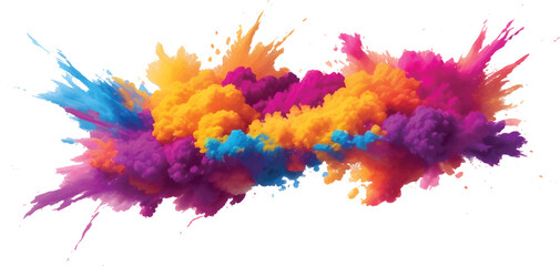 Colorful ink splashes and watercolor paint splatter create a bright artistic grunge texture pattern illustration on a white background