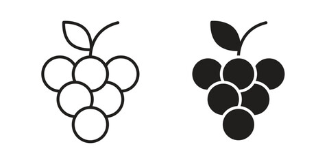 Fototapeta premium Grapes icon in trendy flat style design. Vector graphic illustration.