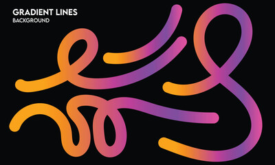 Pink Orange Purple Gradient Lines – Abstract Flowing Loops on Black Background