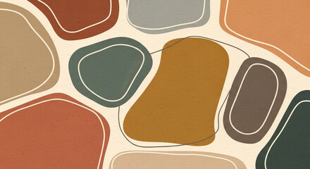 vector set of vintage labels on brown background