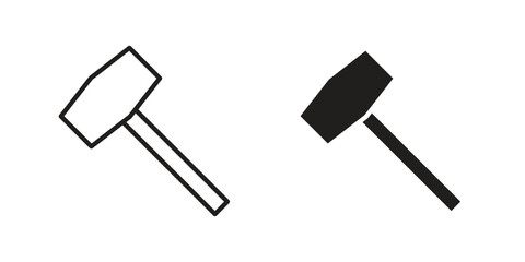 Hammer icon in trendy flat style design. Vector graphic illustration.