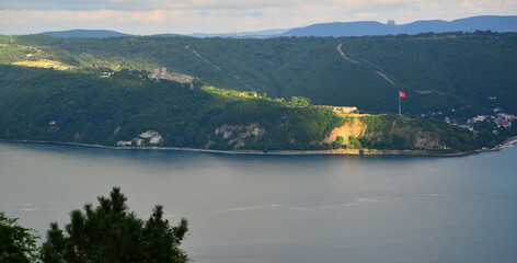 A view from the historic Yoros Castle in Istanbul, Turkey.