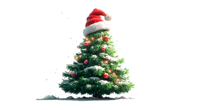 christmas tree with santa claus