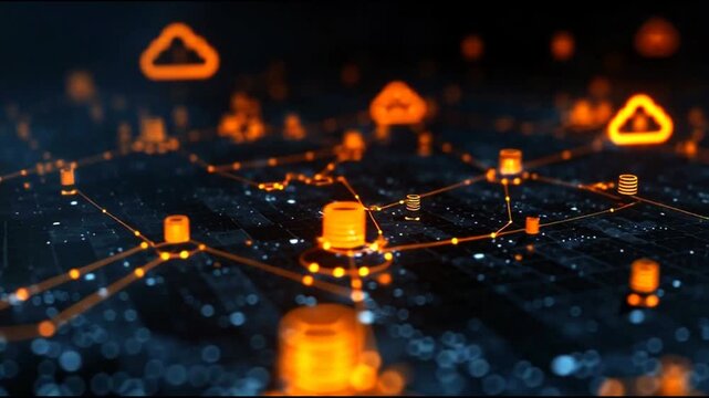 Blockchain Nodes Connecting in Digital Grid