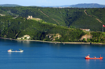 A view from the historic Yoros Castle in Istanbul, Turkey.