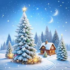 Winter Wonderland on a isolated white background. PNG